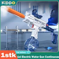 Uzi Electric Water Gun Continuous Firing Swimming Pool Toys Gun with Sights Silencer Outdoor Fun Game Prop for Kids Gifts 1
