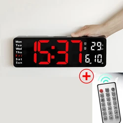 Enhanced LED Night Alarm Clock with Thermometer and Calendar - Minimalist Modern Home Decor Timepiece (GRAY)