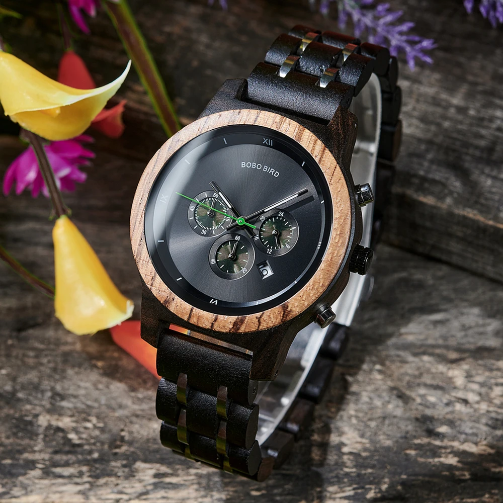 

BOBO BIRD Fashino Wooden Watch For Women Men Quartz Wristwatches Ladies Timepieces Chronograph Gift In Wood Box Custom Dropship