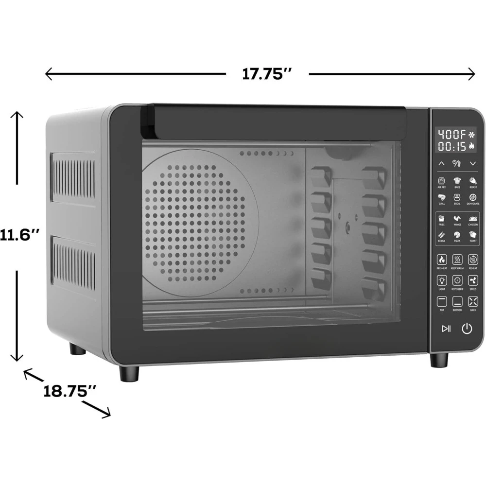 25-Quart Air Fryer Oven & Professional Dehydrator ,Fits 12-Inch Pizza, 11 Accessories and Stainless Steel 3