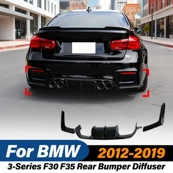 BMW F30 F35 rear bumper diffuser black carbon fiber look ABS 2012 – 2019