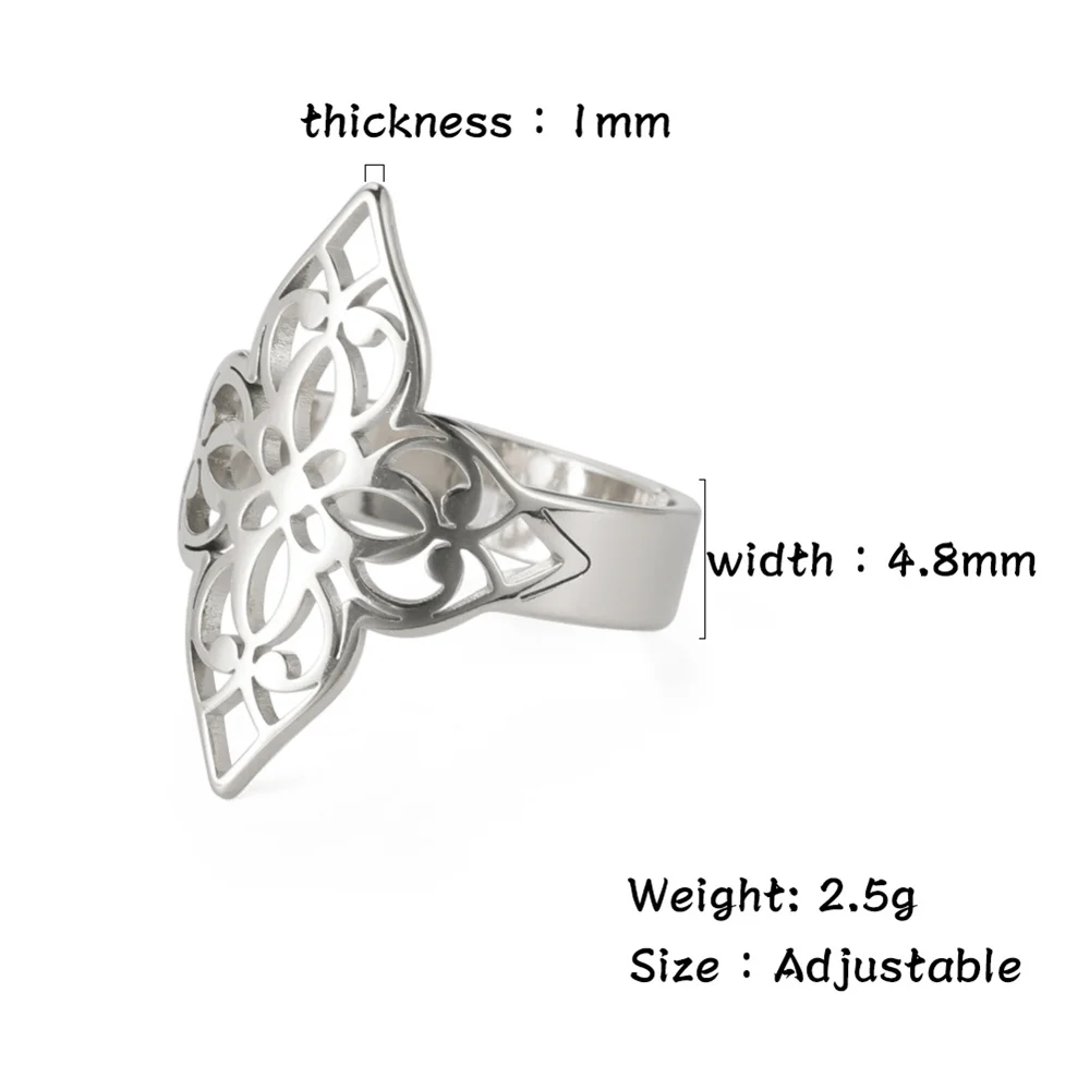 Geometrische minimalistische klobige Ringe aus Edelstahl, quadratisch, großer symmetrischer Musterring für Frauen, Schmuck, Hochzeit, Trendgeschenke – Detail 7