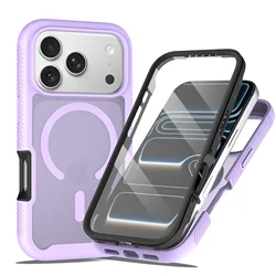 360° Full Body Screen Protector Case with Magnetic Matte Finish - iPhone 17 e (Light Purple)