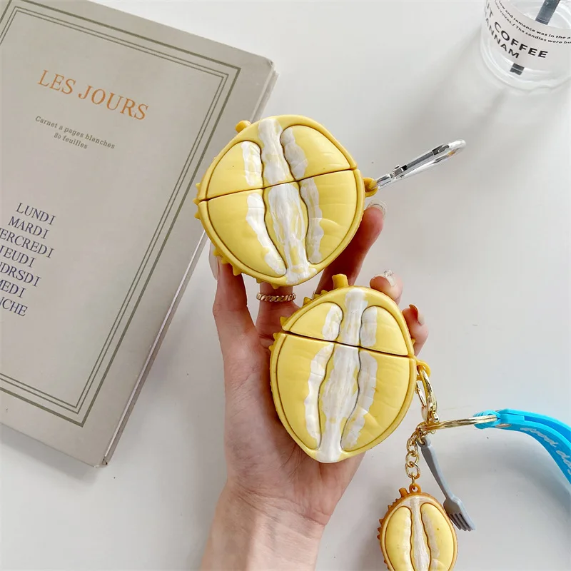 

DIY Three-dimensional durian suitable for AirPods pro/2/3 generation Apple Bluetooth wireless earphone case silicone cushion pad