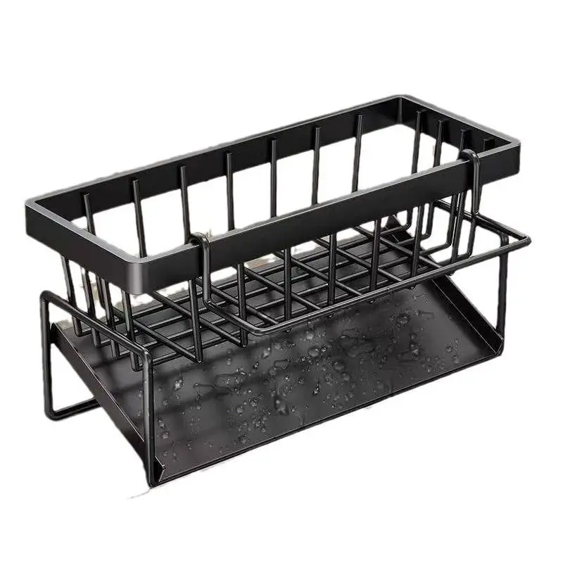 Stainless Steel Self-Draining Kitchen Sink Sponge and Soap Holder Rack