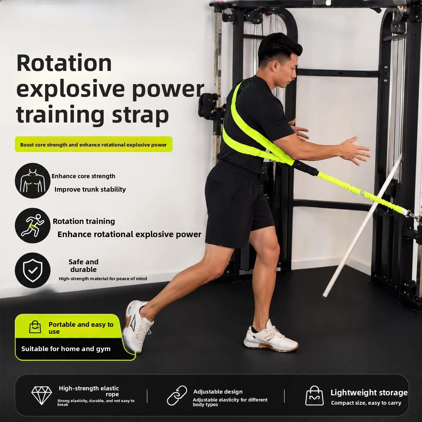 Enhanced Resistance Band for Golf and Muscle Training - Nylon Fascia Spiral Chain Belt