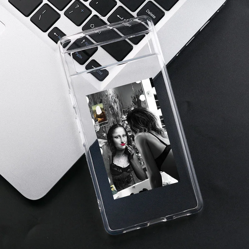 Aesthetic David & Mona Lisa Art Clear Soft TPU Phone Case Cover