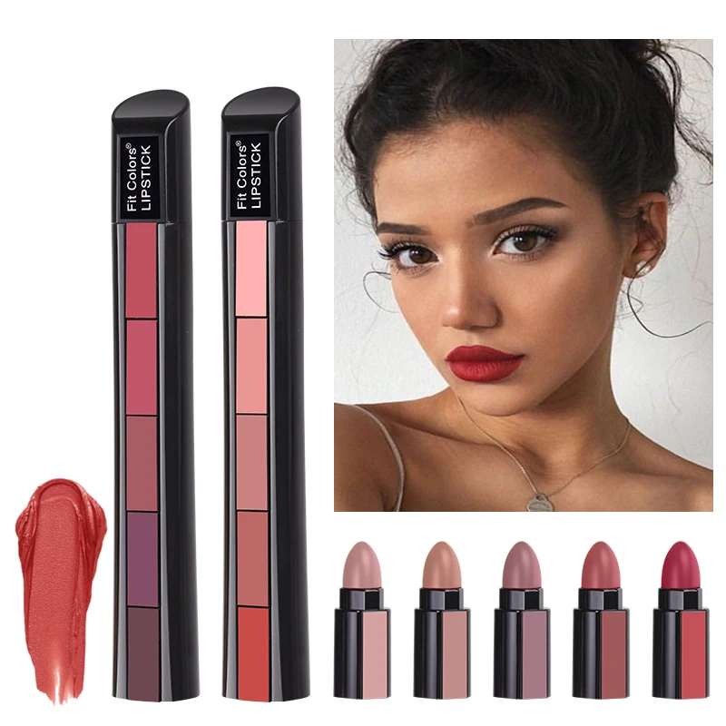 5 In 1 Lipstick Set Lightweight Matte Velvet Long Lasting Combination Lipstick Nourish