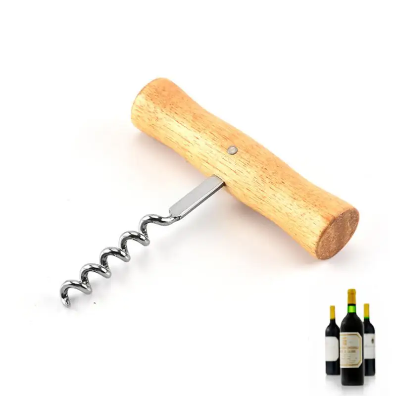 

Wine Bottle Opener With Wooden Handle Stainless Steel Corkscrew Red Wine Opener Corkscrew Professional For Wine Kitchen Gadgets