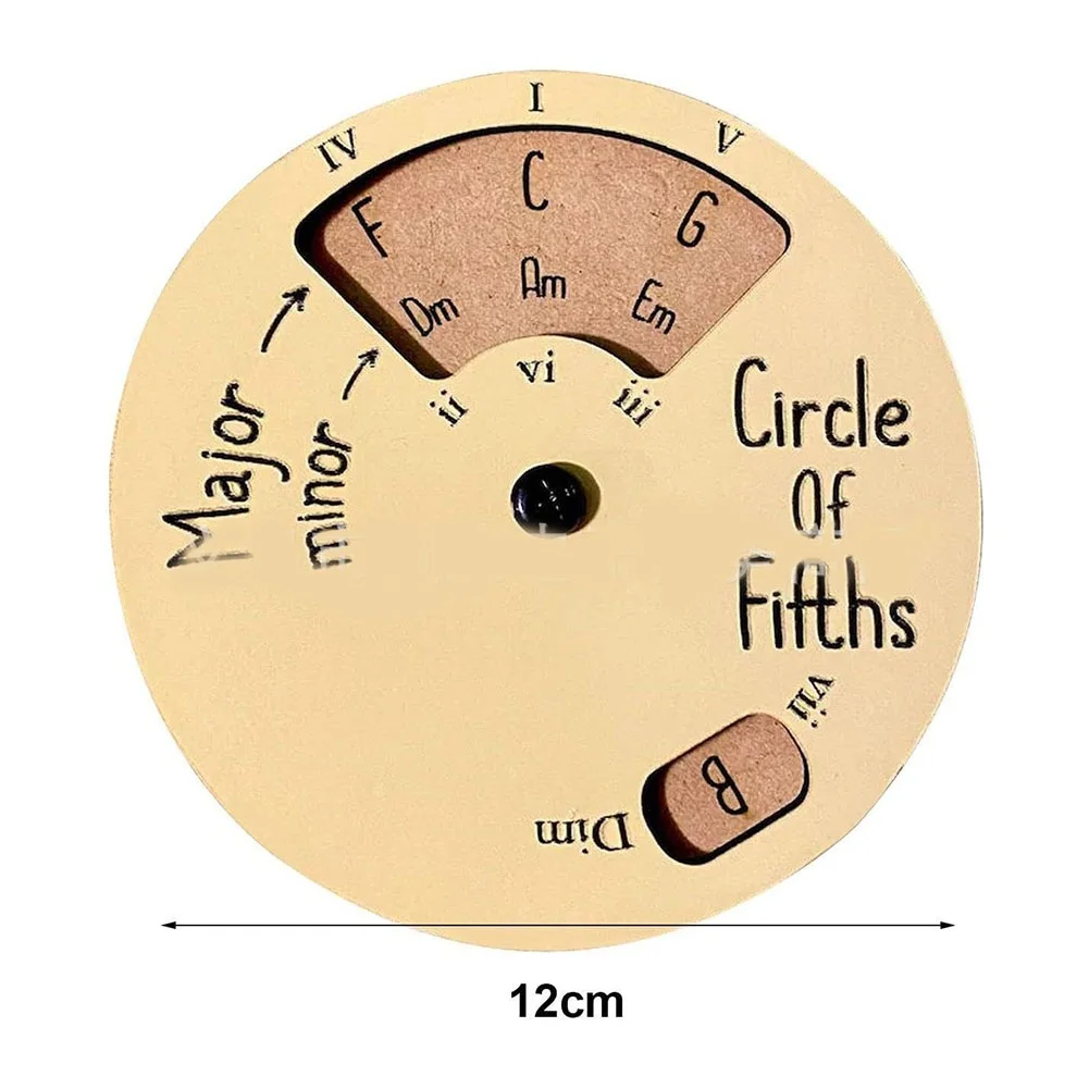 

Comprehensive Music Theory Guide Melody Tool Circle Wooden Chord Wheel for Guitar Piano Bass Learn Chords and Scales with Ease