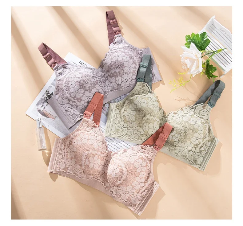 Plus Size Lace Trim Breastfeeding Bra Wirefree Soft Maternity Women Underwear Big Size Nursing Bra 5