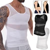 Mens Slimming Body Shaper Vest Gynecomastia Compression Shirts Tummy Control Sleeveless Undershirts Criss Cross Mesh Underwear