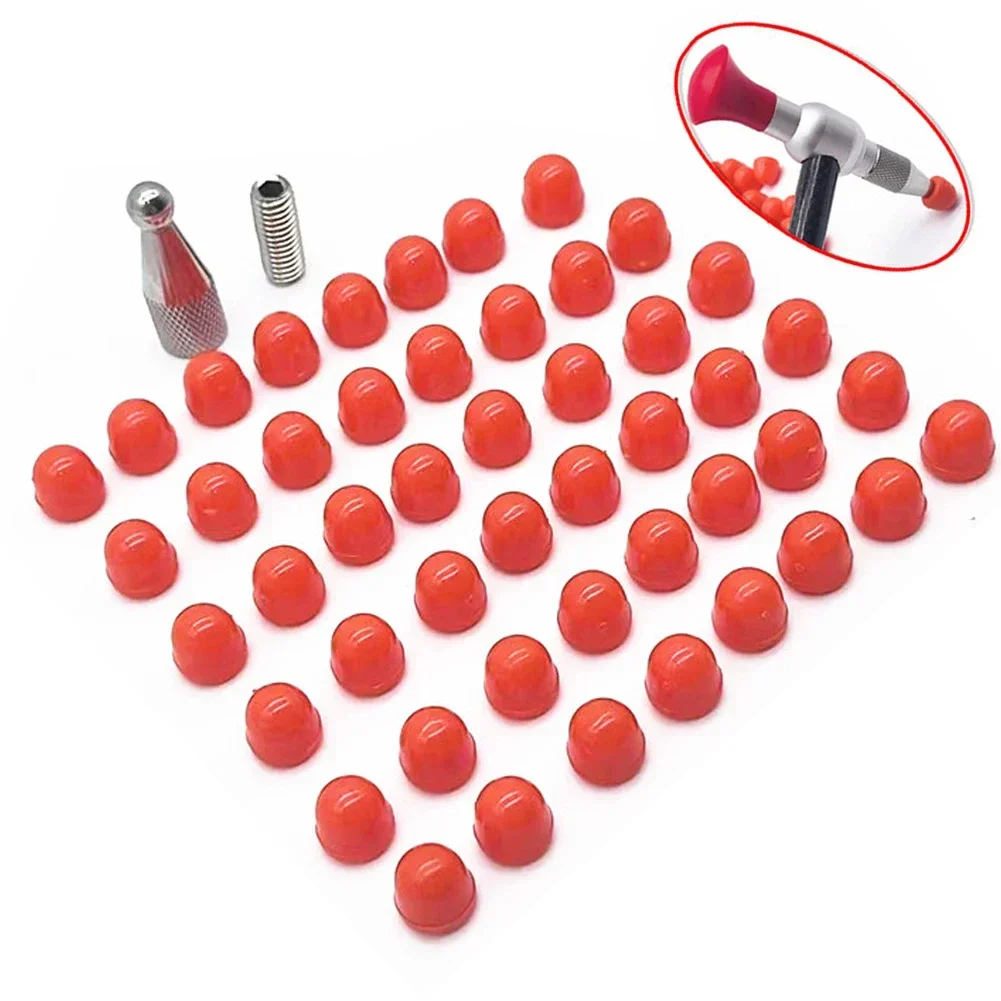 

50PCS Dent Repair Tools Knock Down Head Replacement With Heads Cover Paintless Car Body Dent Repair Hand Tool Accessories