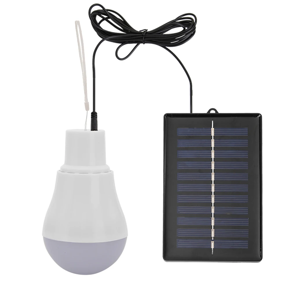 15W Solar Panel Powered LED Bulb Light Portable Outdoor Camping Tent Energy Lamp 