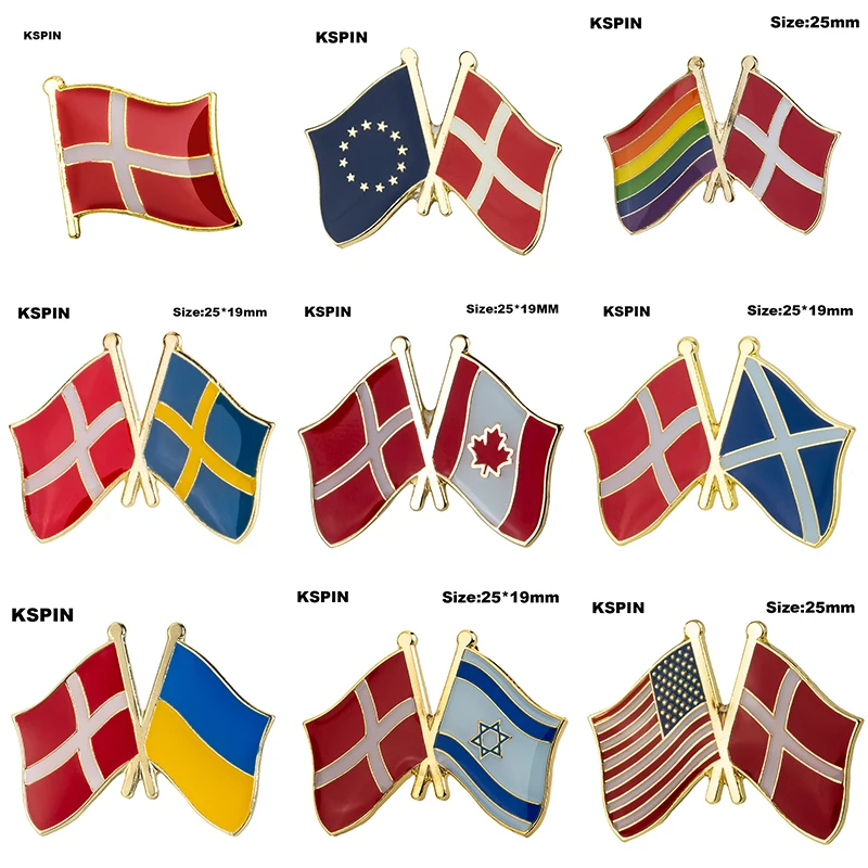 

Denmark Flag Laple Pin Badge Brooch