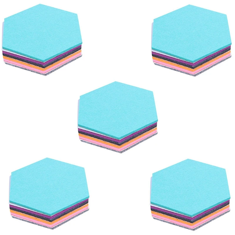 

Set Of 30 Hexagon Felt Pin Board Self Adhesive Bulletin Memo Photo Cork Boards Colorful With 30 Pushpins