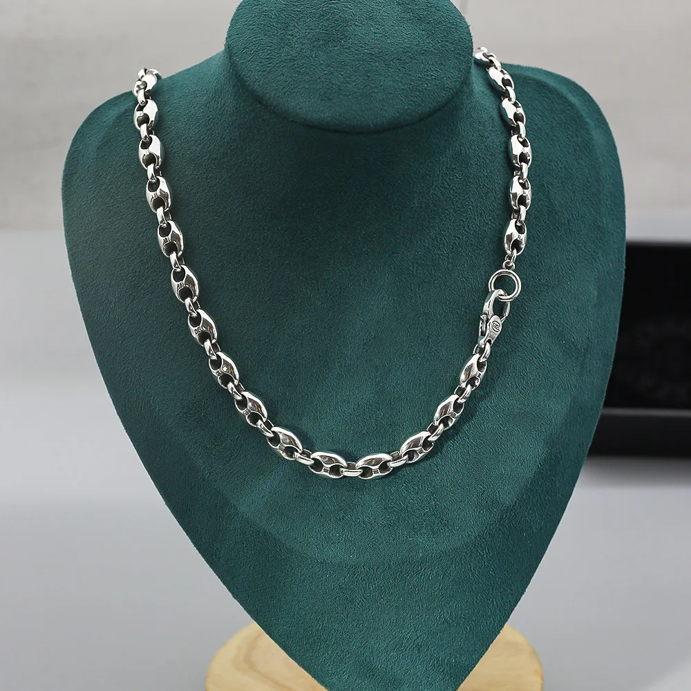 Hip -hop punk retro pig nose stitching cold wind couple necklace