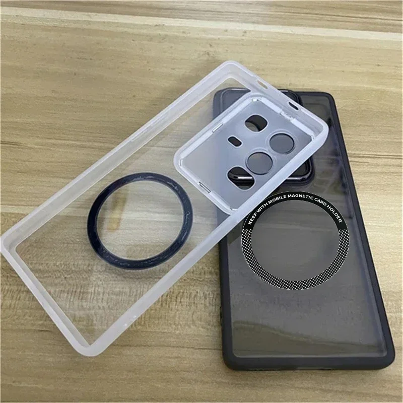 Clear Magnetic Case with Lens Protection and TPU Silicone Cover
