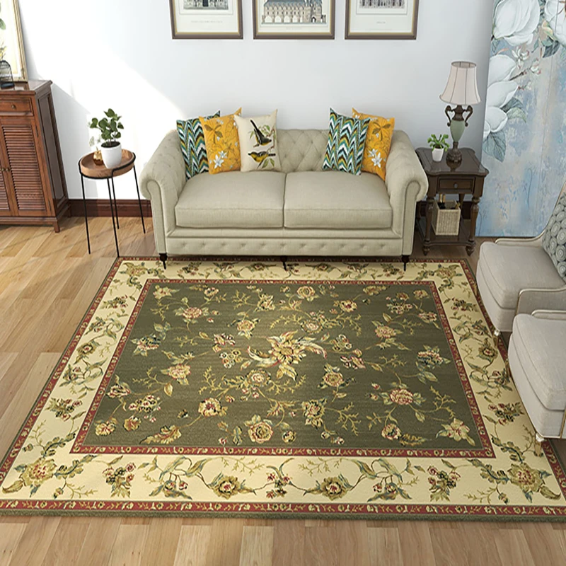 Retro Type Flower Carpet Luxury Large Area Living Room Carpets Comfortable Refreshing Bedroom Rug Art Home Aesthetic Rugs Tapete