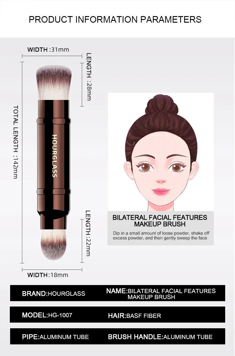 Hourglass Makeup Brush Set Loose Powder Powder Blusher Foundation Eye Shadow Eyebrow Eyeliner Concealer Brush Makeup brush set Makeup brush Lip brush Eyelashes brush Facial mask brush Eyelash removal brush Eyelash cleaner brush Eyelash brush Makeup tool set Makeup tool