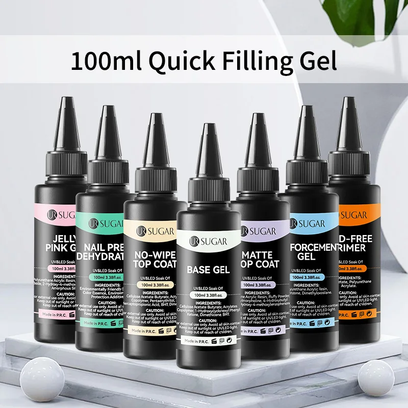 UR SUGAR 100ml Functional Gel Nail Polish Refill Base Top Gel Supplier Nail Art Soak Off UV LED Coat Varnish Manicure for Salon 2