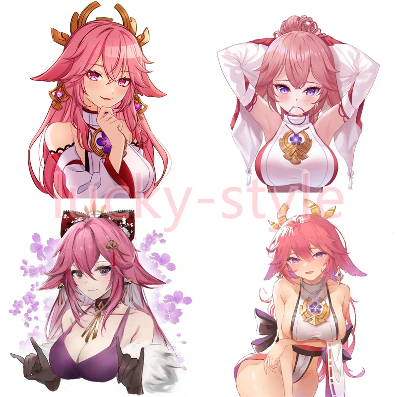 

Beauty Anime Girl Yae Genshin Impact Car Sticker PVC Decal Laptop Car Body Home Wall Decal Car Decoration