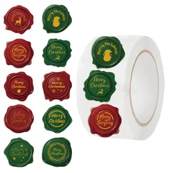 Festive Transparent Merry Christmas Stickers - 500pcs 1 - Inch Round Self - Adhesive Labels for Holiday Decor & Celebrations (H0271 - 1inch)
