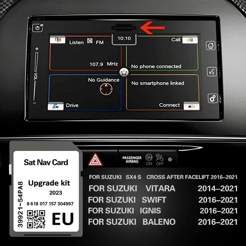 16 GB Karte SD GPS-Navigationskarte für Suzuki SLDA 2023 Neueste Update-Version Europa
