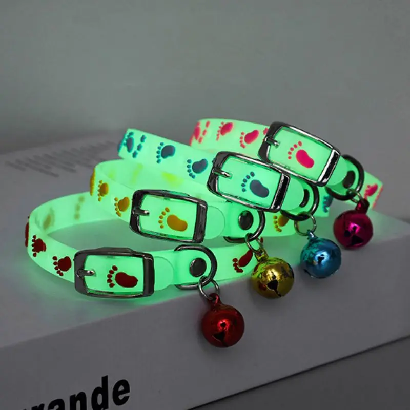 Pet Cat Collar With Bell Anti-lost Fluorescent Silicone Small Dog Cat Collar Collar Ring Luminous Adjustable Pet Cat Accessories Pet Cat Collar With Bell Anti-lost Fluorescent Silicone Small Dog Cat Collar Collar Ring Luminous Adjustable Pet Cat Accessories