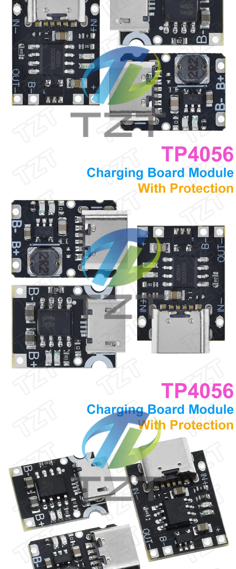 TZT 1/5/10PCS Typ-C USB TP4056 1A Lithium-Batterie Lade Schutz Bord Modul Polymer Batterie mit Temperatur Schutz – Detail 12