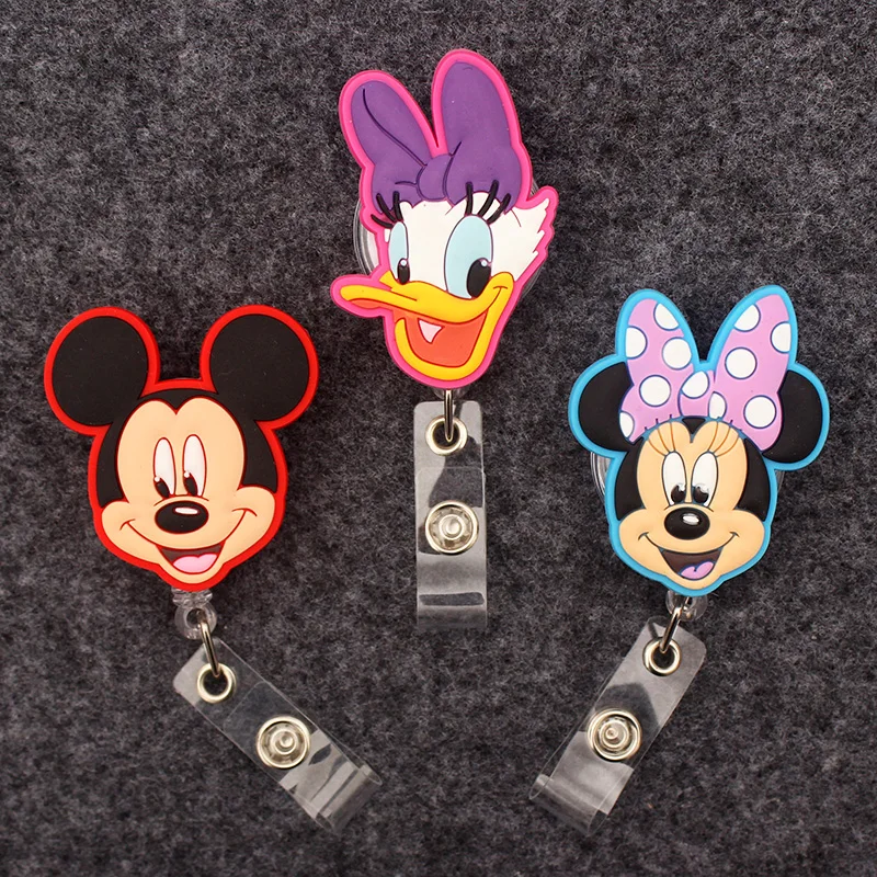 Mickey Minnie Donald Daisy Badge Reel Nurse Workers ID Holder Retractable Name Card Holder Accessory retractable badge reel badge holder retractable id tag retractable id lanyard