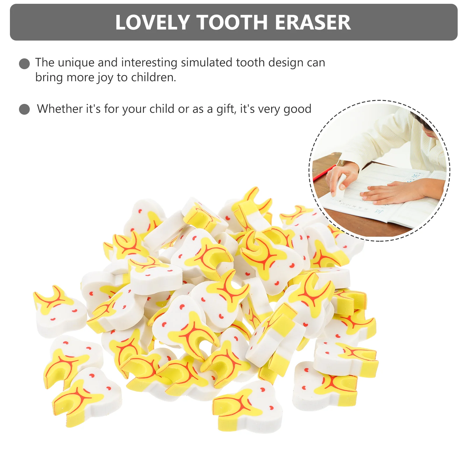 

Tooth Eraser Children Stationery Kids Erasers Clinic Gift for Funny Shaped Dental Creative Painting