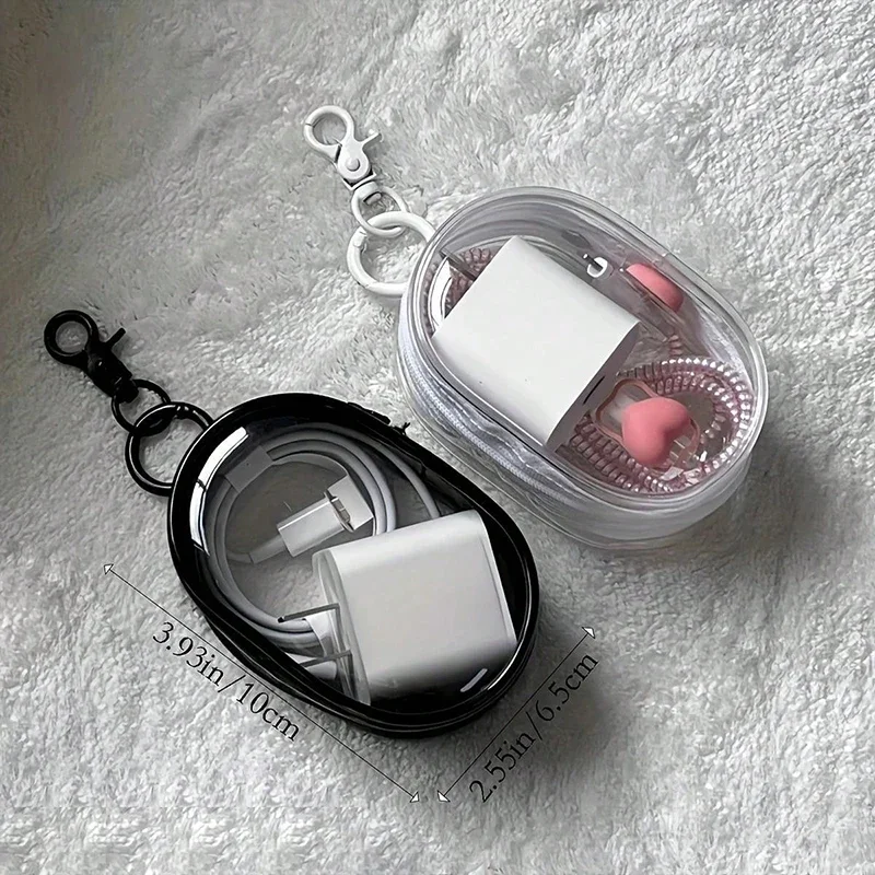 รูปสินค้า กระเป๋าใสพกพาพร้อมซิป หูฟังมัลติฟังก์ชั่น และเคสชาร์จ