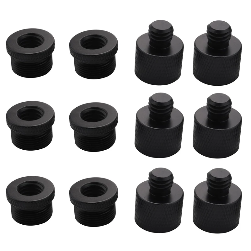 

12 Pcs Mic Thread Adapter 5/8 Female To 3/8 Male And 3/8 Female To 5/8 Male Screw Adapter Thread For Mic Stand Mount