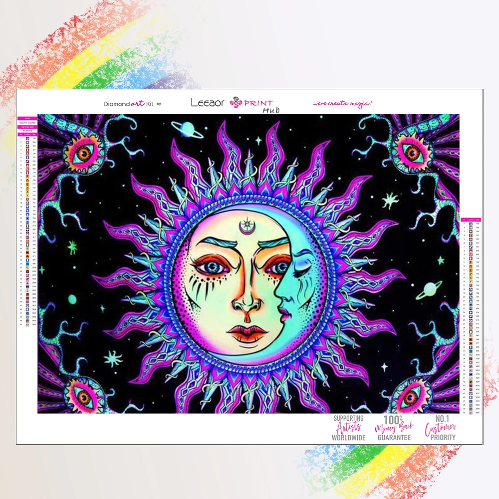 

Diamond Painting Mandala Sun Moon Full Diamond Mosaic 5d Diy Embroidery Cross Stitch Kits Home Decor Landscape Art Wall Sticker