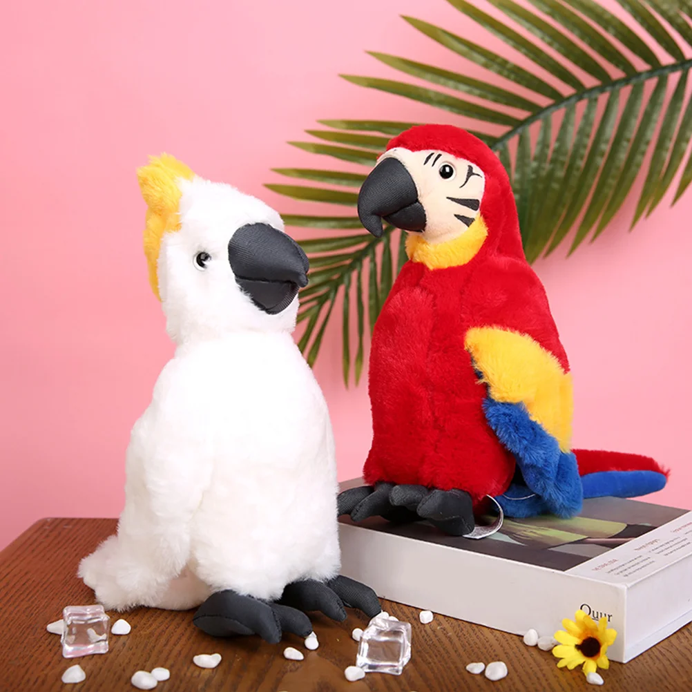 Perroquet en peluche Animal oiseau poupée parlant artificiel réaliste,  modèles d'ornement animaux Cockatiel oreiller pour enfants - AliExpress