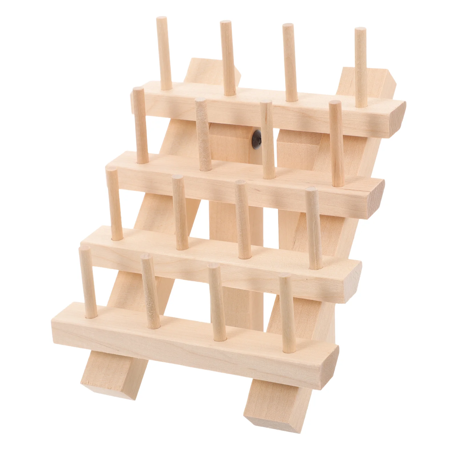 

Sewing Storage Rack Wire Spool Holder Wood Thread Organizing Stand Wooden Knitting Tool