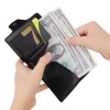 DIENQI Carbon Fiber Card Holder Wallets Men Brand Rfid Black Magic Trifold Leather Slim Mini Wallet Small Money Bag Male Purses 6