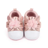 Baby Girl Shoes Cute Unicorn Flowers Shiny PU Leather Casual Soft Sole Princess Shoes Toddler Spring Autumn First Walkers 0-18M 3