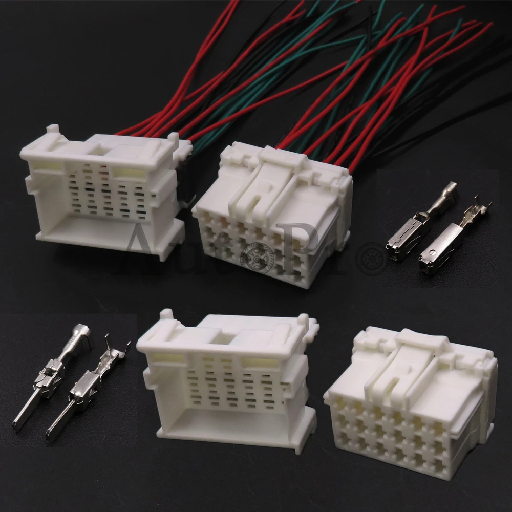 1 Set 18 Hole 7-968974-1 2-967629-1 Car Electrical Wire Harness Socket Auto Power Amplifier Plastic Housing Connector