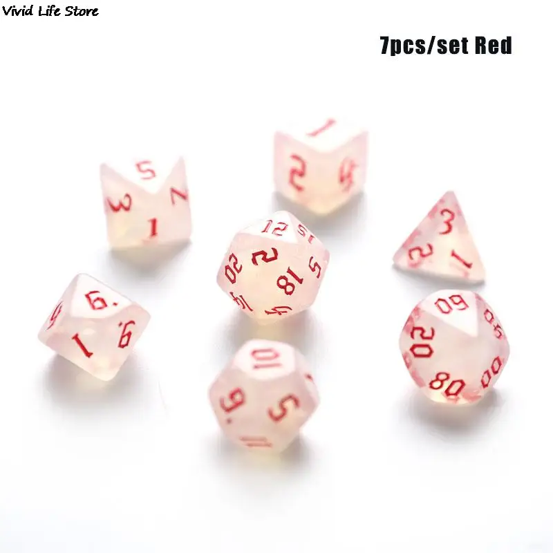 Enchanting Iridescent Glitter Polyhedral Dice Set
