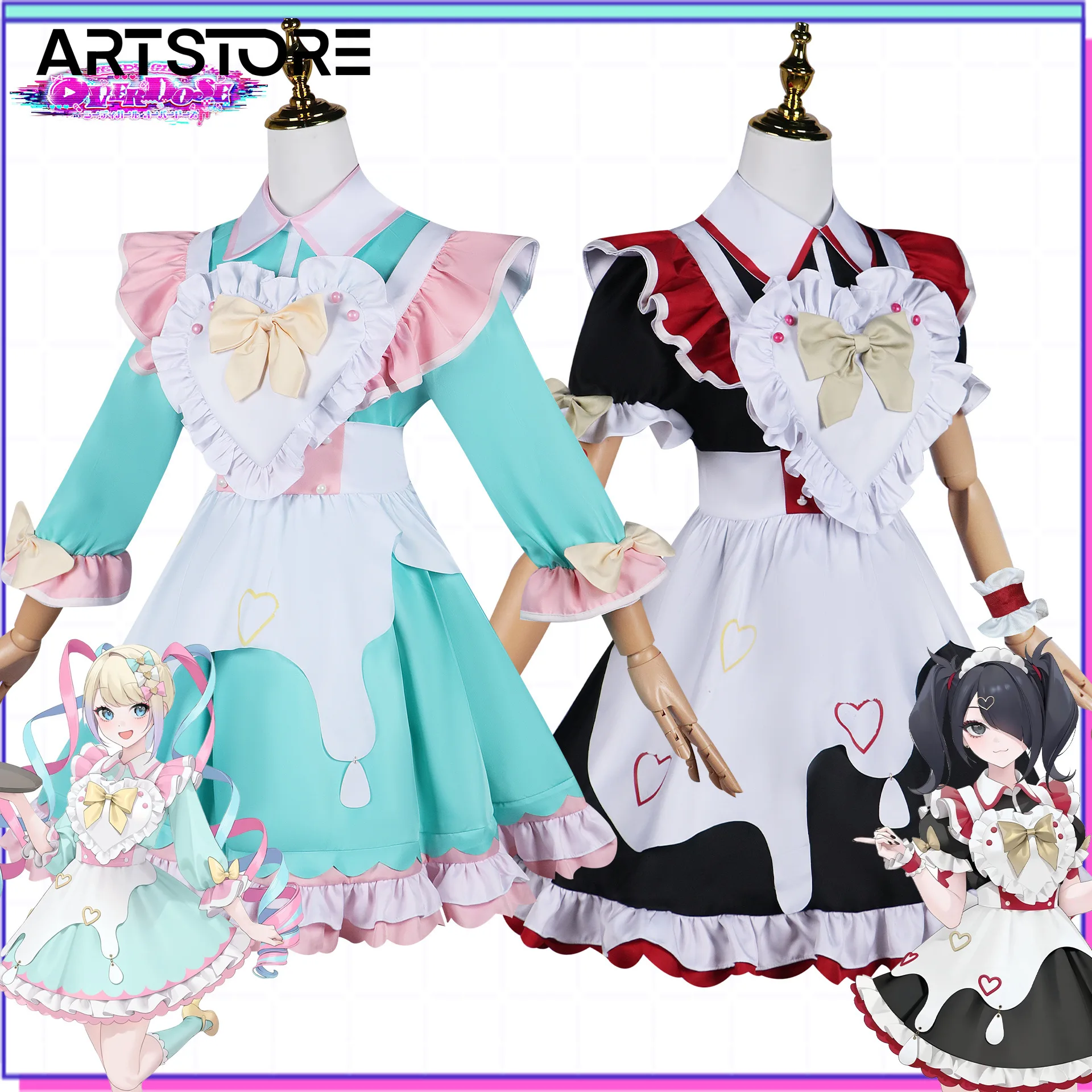 

Game Needy Streamer Overload Ame Ame-chan Maid Cosplay Costume Role Play Comic Con Dress Hallowmas Party Wigs Animation Prop