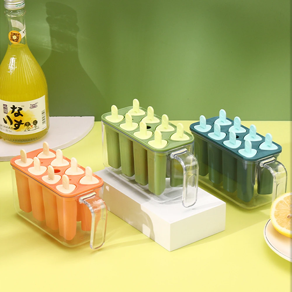 

8 Hole Ice Cream Mold Ice Mould Handmade Dessert Popsicle Mold For Freezer Fruit Ice Cube Maker Reusable Forms For Ice Cream