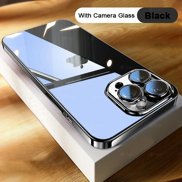 thumbnail image 1 of Funda de teléfono transparente con revestimiento de alta calidad para iPhone 16, 15, 14 Plus, 11, 12, 13 Pro Max, protección completa de lente, cubierta trasera de TPU suave a prueba de golpes, 1 of 5
