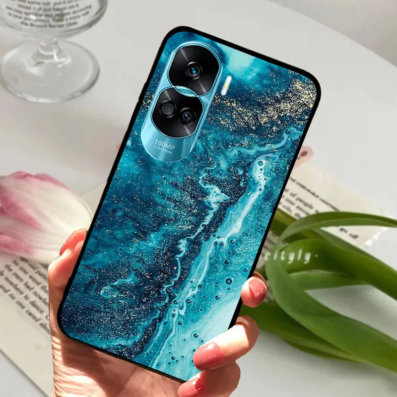 Sleek Black Silicone Soft Painted Protective Case