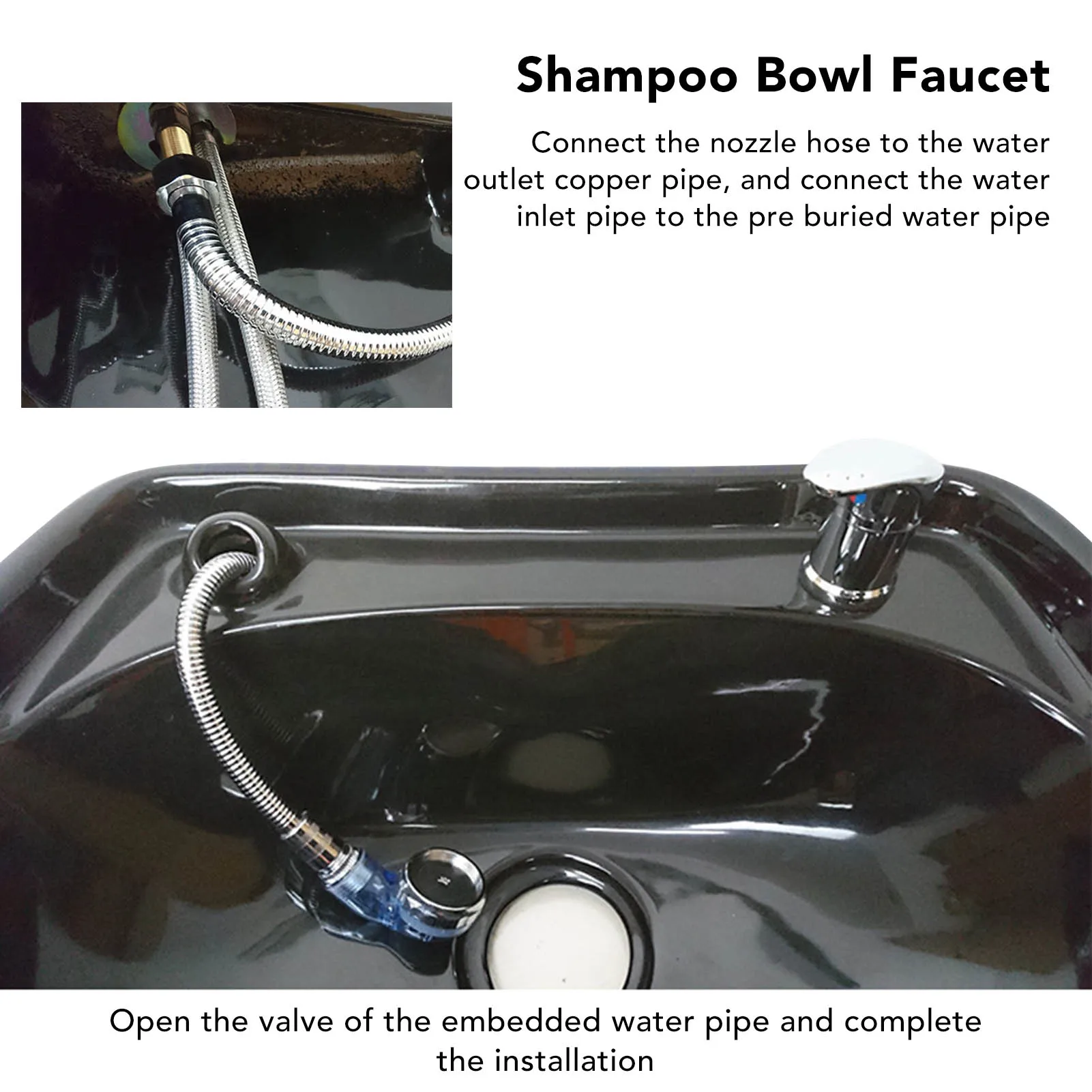 Salon Shampoo Basin Faucet Mixing Valve Professional Shampoo Bowl Faucet Hose for Shampoo Bed Shampoo Basin Faucet