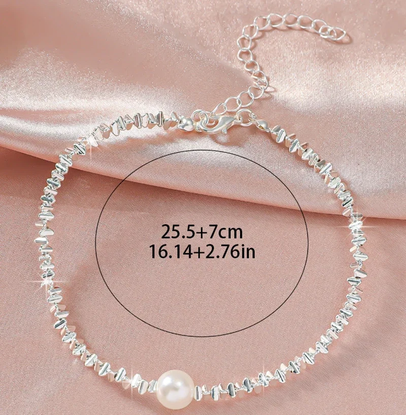 Elegant Silver Colour Pendant Anklet for Women
