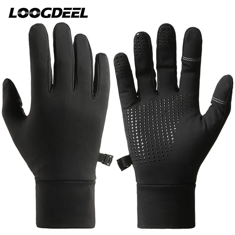

Свободные велосипедные перчатки, силиконовые Нескользящие эластичные флисовые перчатки для бега, велоспорта, лыжного спорта, теплые варежки, водонепроницаемые сенсорные перчатки