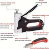 4 in 1 Upholstery Staple Gun, Remover, Gloves, Adjustment Stapler Gun for Wood, Upholstery, Carpentry, Decoration DIY Staple Gun 6