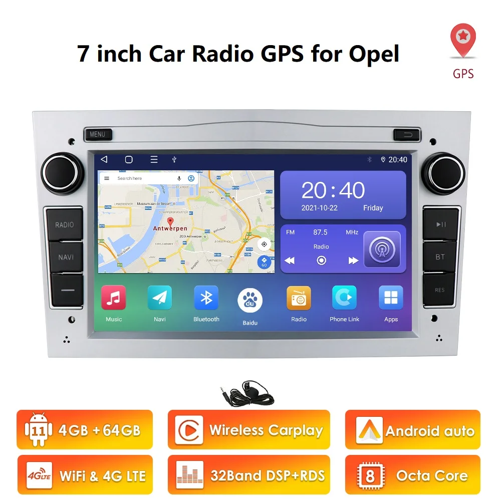 4G WIFI 2 Din Android 11 Car NODVD GPS Navigation radio for Opel Astra H G J Antara vectra c b Vivaro astra H corsa c d zafira b portable movie player for car Car Multimedia Players